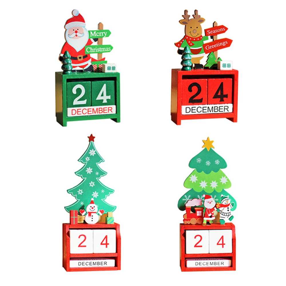 

Christmas Wooden Calendar Advent Countdown with Painted Blocks Ornament