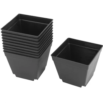 

New 30 Pack 4Inch Black Square Plastic Plant Pots,Seedling Nursery Transplanting Planter Container for Garden