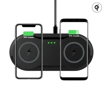 

Double 10W Qi Wireless Charger For iPhone 11 Pro Xs Max X Xr 8 Induction Fast Wireless Charging Pad For Samsung S20 Xiaomi mi 9
