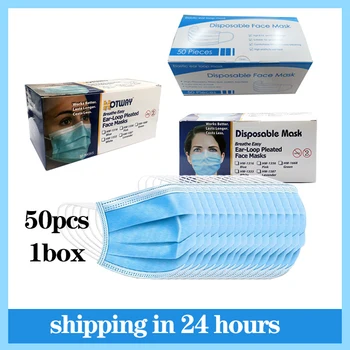 

50-100pcs Disposable Mask Multiple Choices Breathable Safety Comfortable Three layers of filtration In Stock Fast Delivery