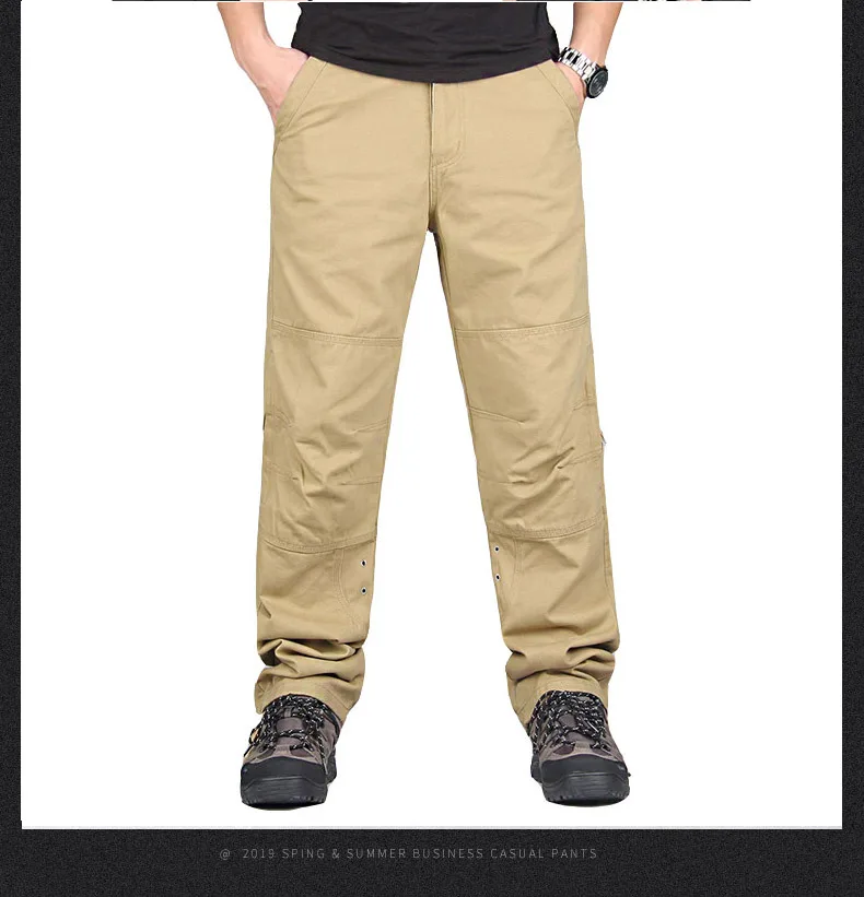 Весенне-осенние повседневные хлопковые брюки карго, мужские уличные комбинезоны, Мужская Уличная рабочая одежда, длинные брюки, армейские прямые штаны для бега