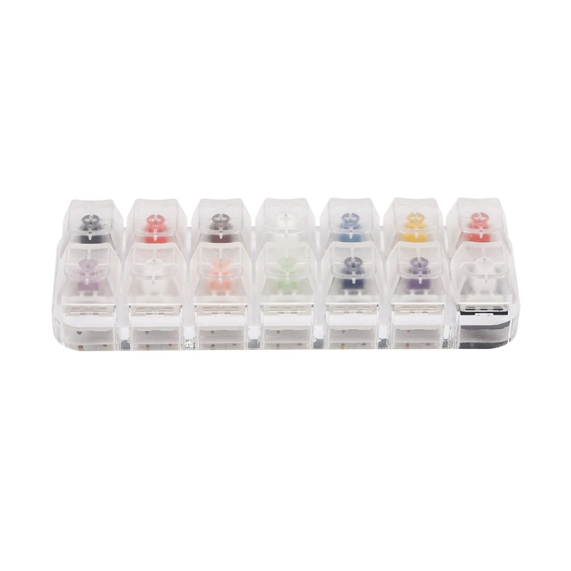 

14 Key Caps Testing Tool Kailh Box Switches Keyboard Tester Kit Clear Keycaps Sampler PCB Mechanical Keyboard