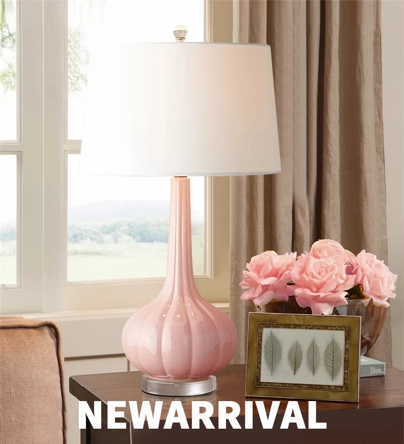 Современная Скандинавская Минималистичная металлическая Керамическая Настольная лампа, итальянский дизайн, розовая настольная лампа