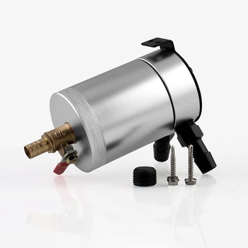 

Oil Trap Aluminum Port Oil Reservoir Fuel Tank Parts Two Holes Breathable Kettle Compact Baffled Auto Replacement Parts