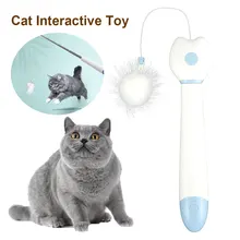 

Cat Feather Wand Toy Teaser Stick Automatic Telescopic Funny Cat and Kitten Interactive Pet Catcher Toys