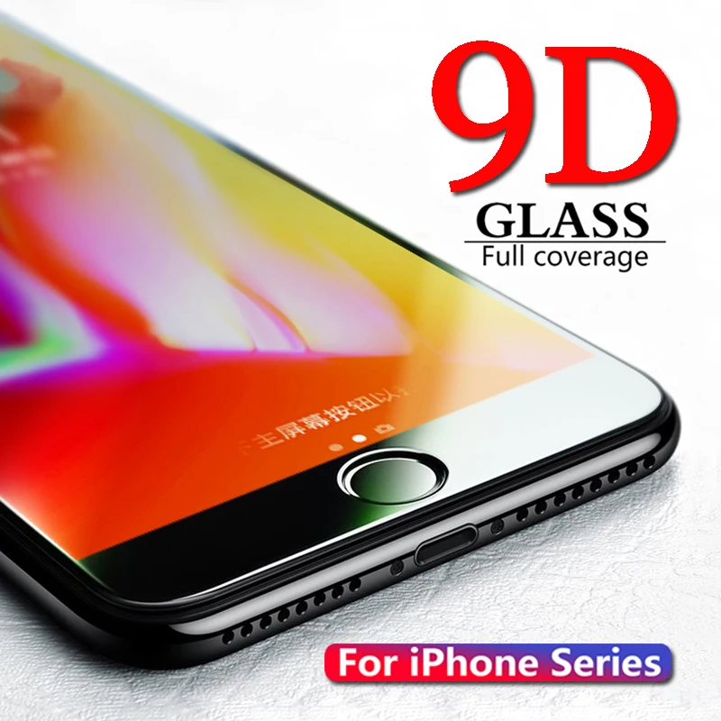 

9D Tempered Glass for iPhone 7 Screen Protector iPhone 8 Xr Xs Xs Max Protective Glass on iPhone X 6 6s 7 8 Plus Xs Glass film