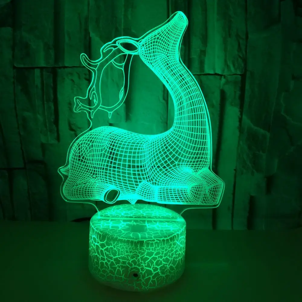 

Foreign Trade New Style Deer 3D Lamp Colorful Touch Control Charging LED Visual Lamp Gift Decoration 3D Small Table Lamp