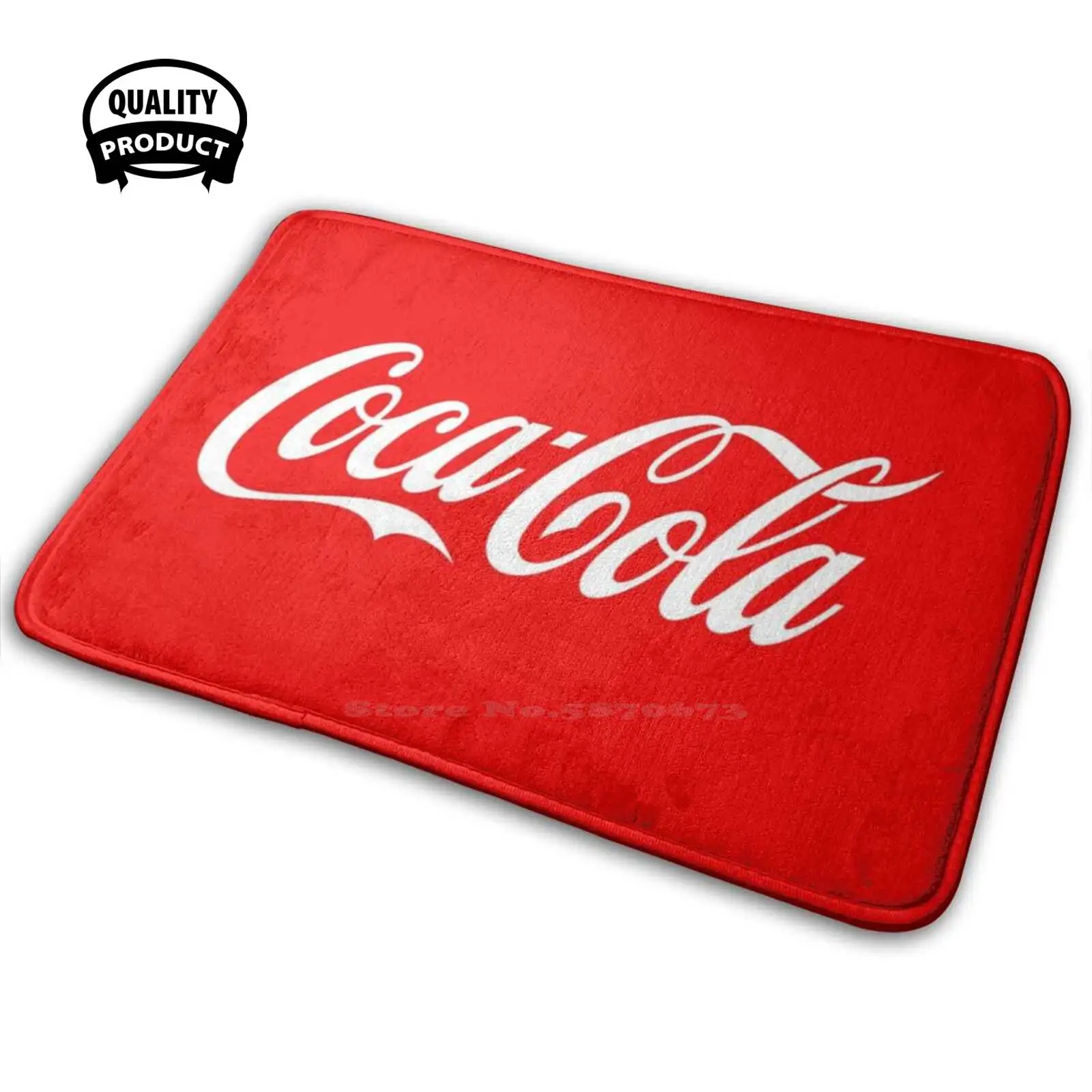 Alfombra antideslizante suave 3D para el hogar, alfombra roja con cojín, Cola de Coca Cola, bebida, Soda, rojo, negro, Cola de Cola