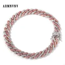 ARMNVNV Модный Цветной микро проложить кубический циркон браслет все Iced Out " 8" Длина кубинская цепь хип хоп ювелирные изделия для мужчин и женщин