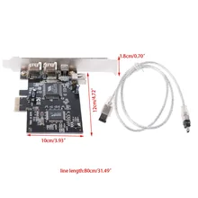 1 комплект PCI-e 1X IEEE 1394A 4 порта(3+ 1) адаптер карты Firewire с 6 Pin до 4 Pin IEEE 1394 кабель для настольных ПК высокого качества Au06