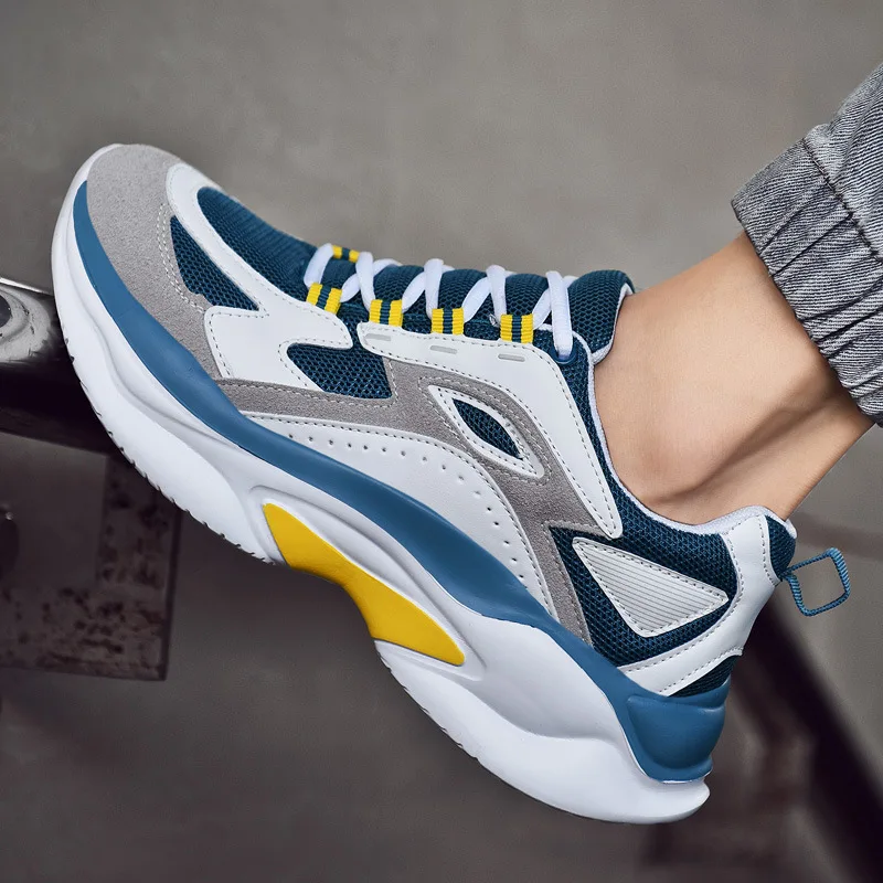 

2019 New Men's Sneakers Chunky Shoes Men Designer Breathable Platform Vulcanize Shoes Mesh Leather G14-69