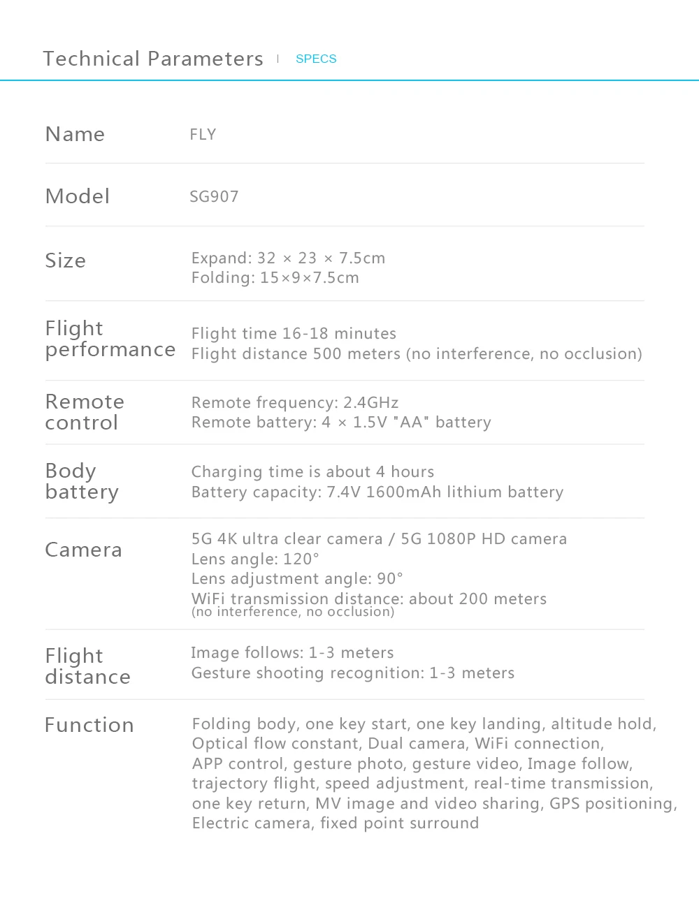 Drone de Gps do Quadcopter Sg907 com 4 Câmera Dupla Grande Angular Anti-shake Wifi Fpv rc Zangões Dobráveis Gps Profissional Siga-me k hd 19 RC Quadcopter