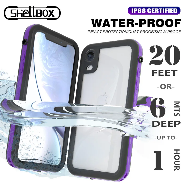 Shellbox Waterproof Phone Case for iPhone 11 Pro Max Silicone Dust Shockproof Swimming Cover apple X XR XS MAX Cases | Мобильные