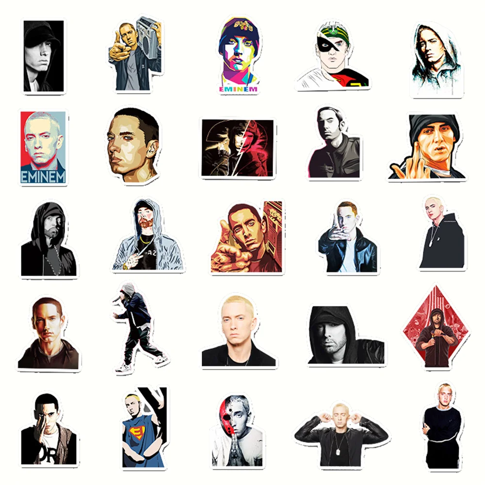 10/30/50 pz Eminem Rapper Graffiti adesivo impermeabile valigia Notebook Skateboard frigorifero scatola di cancelleria WaterCupWholesale