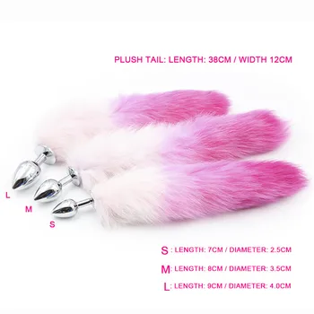 Metal Anal Plug Fox Tail Butt Plug for Couple Sex Game Cosplay Feather Tail Plug Adult Anal Sex Toy for Women Erotic Accessories 2
