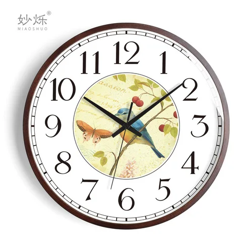 Large Wood Wall Clock Color:Style 22;Sheet Size:14 inch