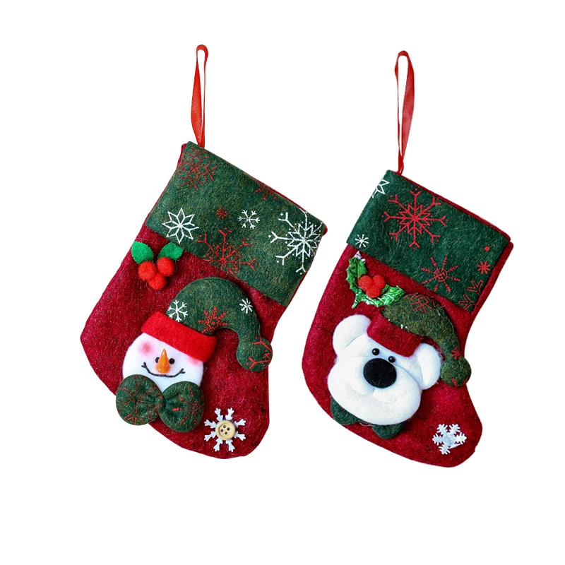 Мини-носок Санта Клаус Рождественский чулок Xmas Noel украшение для дома Рождественская елка украшения держатели для подарков Конфеты мешок - Цвет: Small 06