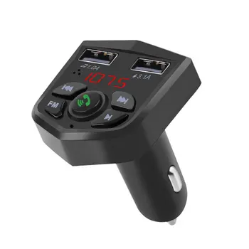 

car FM Transmitter Modulator Wireless Handsfree smart Car Kit with Dual USB Charger Adapter Audio Car MP3 Player