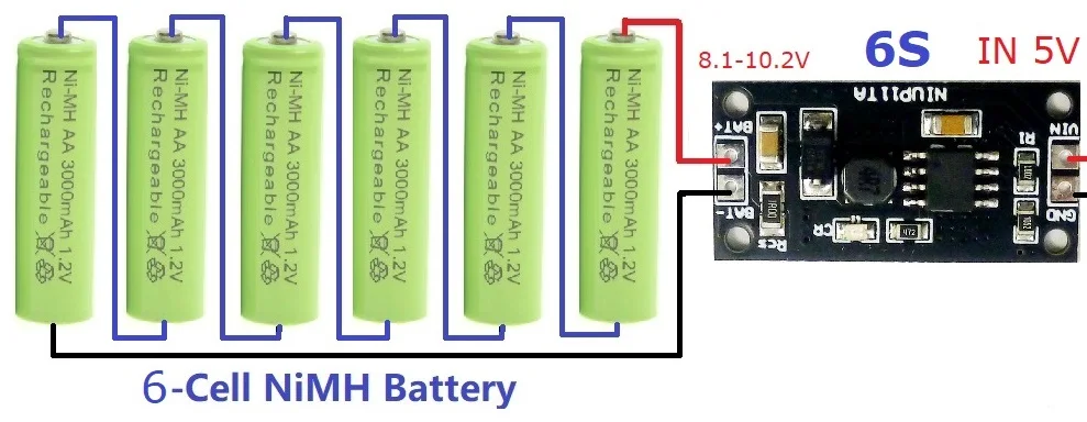 10x 1-8s 1,2 V-9,6 V NiMH NiCd зарядное устройство модуль зарядки - Цвет: 10x 6Cell(6S)