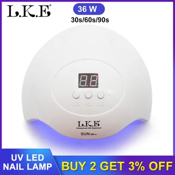

LKE 36W Nail Dryer UV LED Nail Lamp Gel Polish Curing Lamp Sun Light USB Lamp For All Gel Manicure Nail Art Tools SUN X7