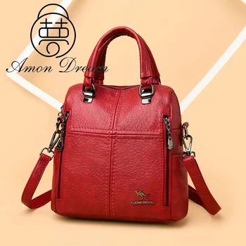 

Casual Soft PU Leather Backpack for Women 2020 Small Shoulder Bag Multifunction Backpacks for School Teenagers Girls Sac A Dos