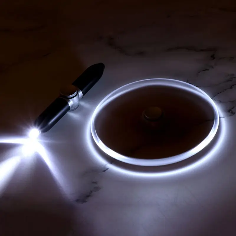 Finger Gyro Spinner Multi-function Gyroscope Pens Decompression LED Light Ballpoint Pen Shape Relieve Stress Xmas Gift 3 Colors