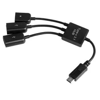 

3in1 USB 3.1 Type-C To Micro USB 2.0 Power Charging Host OTG Hub Cable Adapter