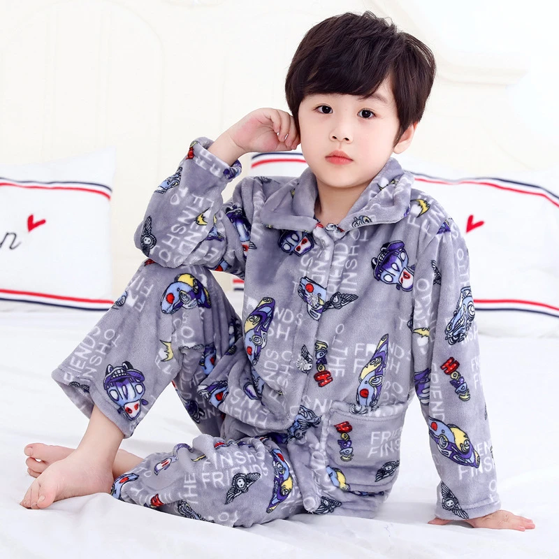 Pyjama Chaud D Hiver En Flanelle Pour Enfants Ensemble Pour Bebes Garcons Et Filles De 2 A 12 Ans Aliexpress
