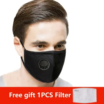 

PM2.5 Mask Dust Respirator Reusable Masks Cotton Unisex Mouth Masks + 1pcs Carbon Filter Pad Anti Pollution Sport Face Masks