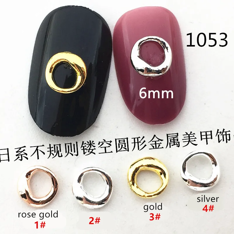 

100pcs/bag Japan Korea 3D Nail Art Decorations Metal DIY Nail Parts Kawaii Irregular Circle Style Alloy Nail Accessories