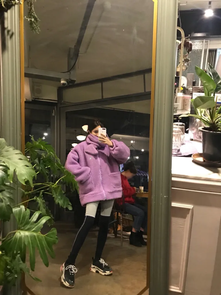 Южная Корея Dongdaemun хлопковое пальто из искусственного кашемира меховое пальто толстый милый студенческий стиль пальто из овечьей шерсти Женская Южная Корея Зима