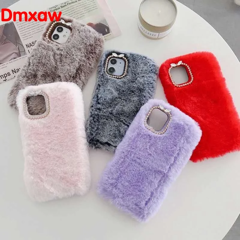 Милый теплый чехол для Samsung Galaxy A70E A21 M21 M30S Note 10 S10 Lite 2020 A01 M01 Core A10S мягкий меховой