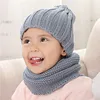 Ensemble de chapeaux et écharpes multicolores pour enfants, en acrylique solide, pour filles et garçons, accessoires d'hiver ► Photo 1/6