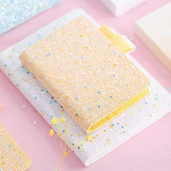 

New Creative and Simple Notebook Midnight Light Sequins Hand Ledger Square Detachable Hand Ledger Girls Supplies Stationery Gift