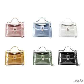 

2020 Fashion Summer Female Transparent Square Bag Lady PVC Messenger Bag Shoulder Bag Mobile Women Girl Bag