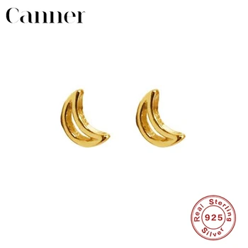 

Tiny Cute Half Moon Stud Earrings for Women 925 Sterling Silver Minimalist Gold/Silver Color INS Earrings Jewelry