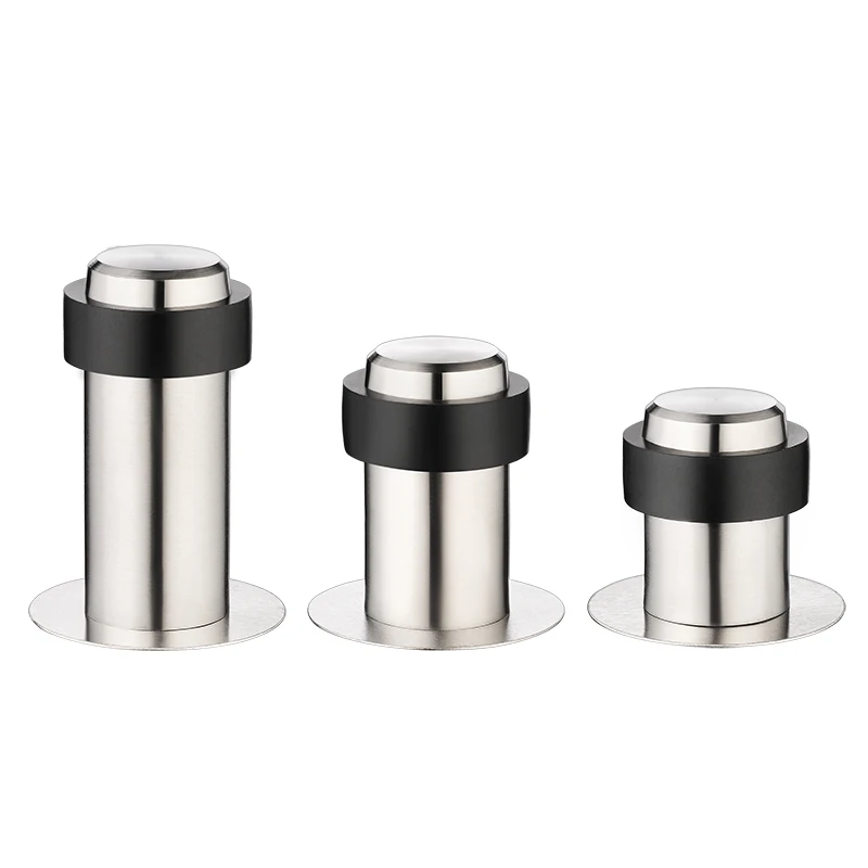 Stainless Steel Door Stop Closer Stoppers Anticollision Rubber Bumper