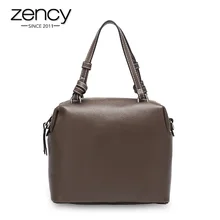 Zency натуральная кожа модная женская сумка-тоут классическая черная сумка-хобо Повседневная сумка через плечо высокое качество