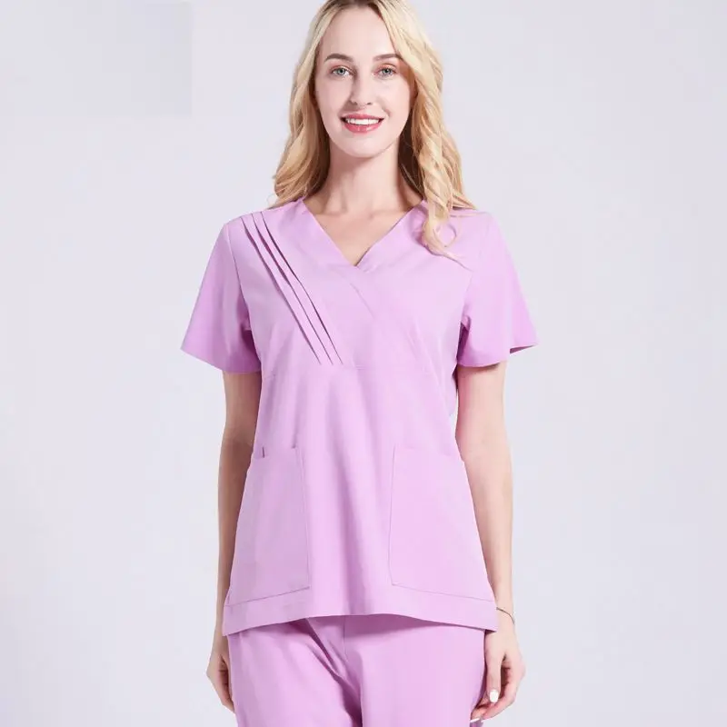 

Women Medical Uniforms Doctor Short Sleeved Scrub Sets Hospital Surgery Nurse Work Uniform Beauty Salon Staff Clothes