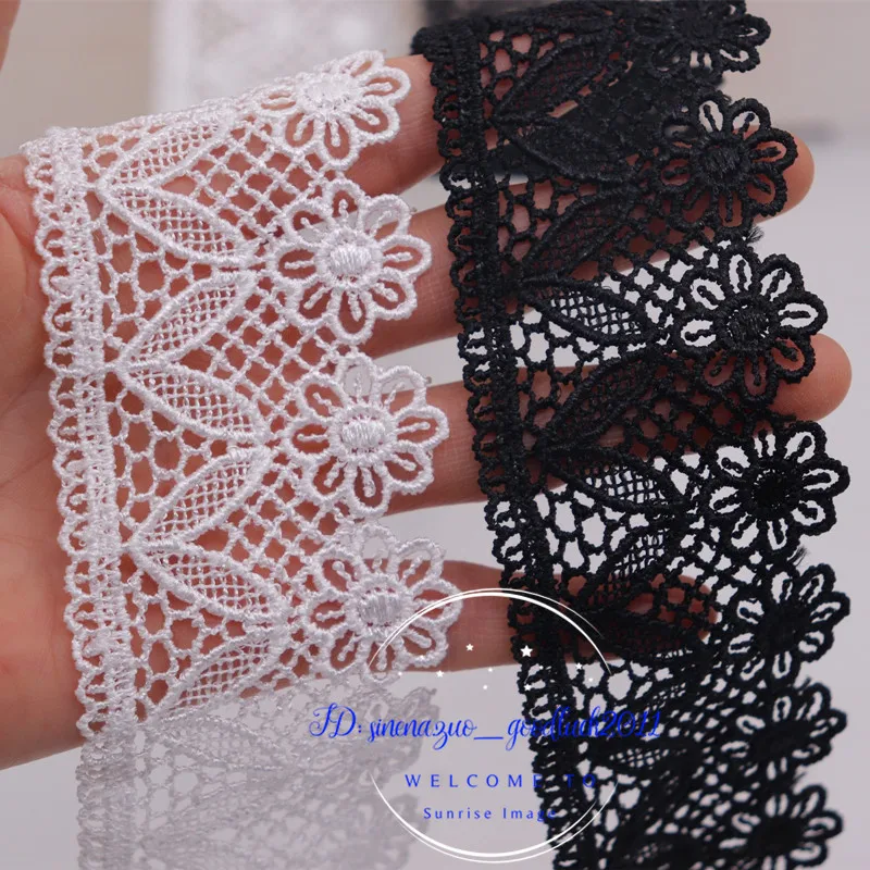 

1 Yard, Hollow Crochet Lace Trim Wedding Ribbon Embroidery Appliques Curtain Sewing Decor FL126