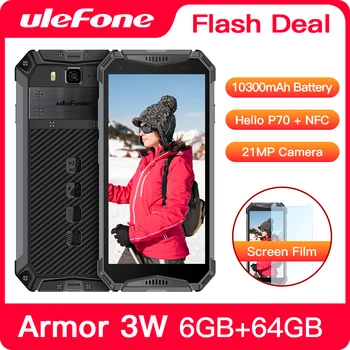 Перейти на Алиэкспресс и купить Ulefone Armor 3W Прочный смартфон Android 9,0 IP68 5,7 дюймHelio P70 6G + 64G 10300mAh мобильный телефон 4G мобильный телефон с двумя sim-картами Android