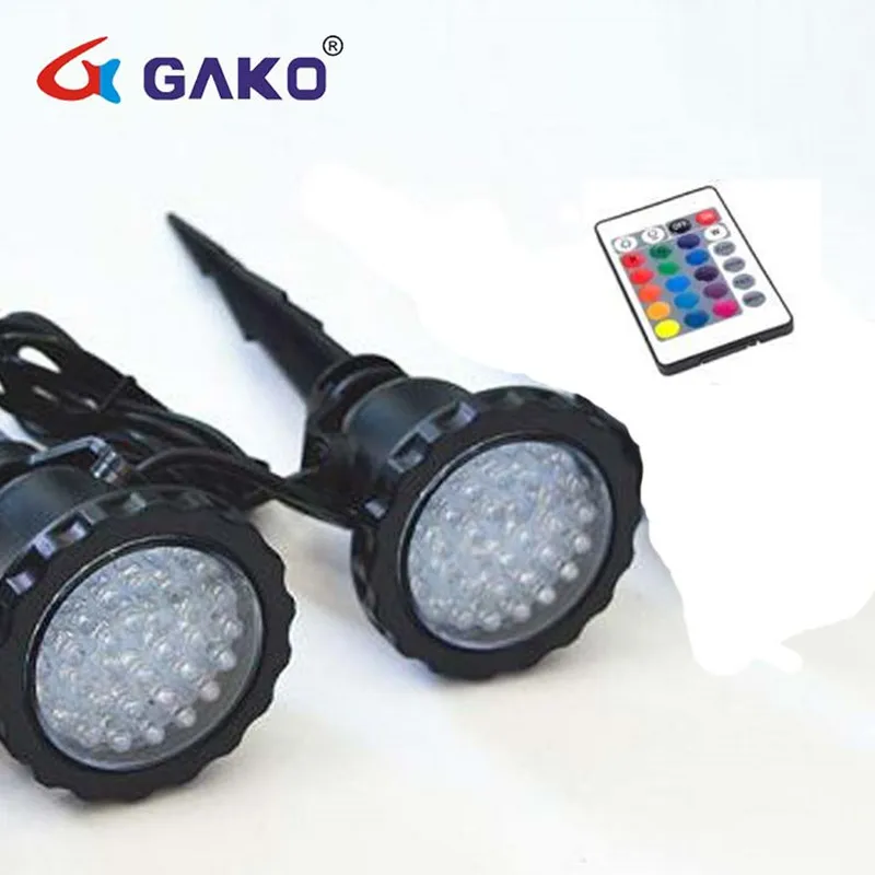 2 Pcs a set Gako светильник для пруда с дистанционным управлением RGB аквариумный аквариум водонепроницаемый Светодиодный точечный светильник для пруда садовый фонтан декоративная лампа - Цвет: 2 Pcs a set