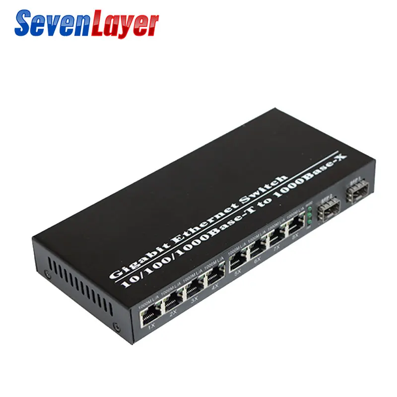 Волоконно оптический коммутатор 8 RJ45 2 Sfp волоконный ПОРТ UTP медиа конвертер