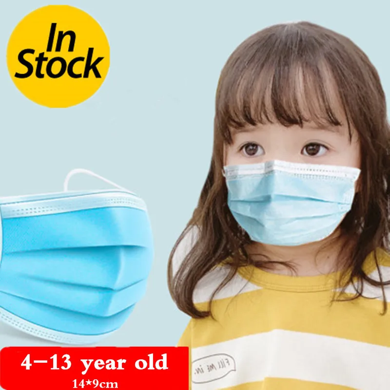 

Disposable Children's Mask Three-Layer Protective Mask ust Pollution PM2.5 Small Size Elastic Breathable Face Masks