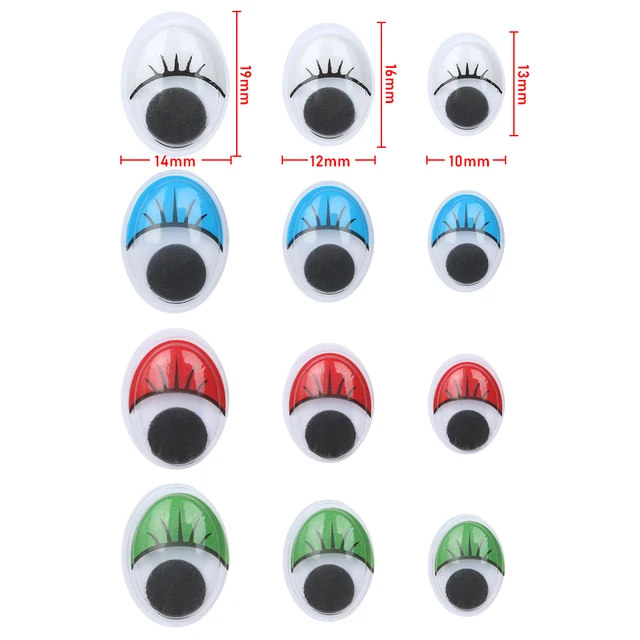 100Pcs Plastic Wiggling 3D Doll Eyes Oval Moving Eyes for DIY Toys Dolls Stuffed Animals Plush Eyes Handmade Toy Accessories 6