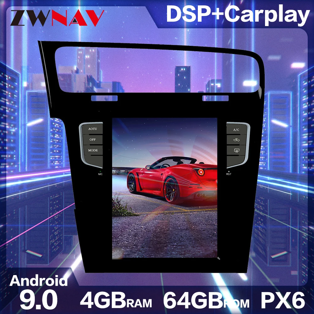 

Verticl screen Tesla style Android 9.0 Car multimedia Player For VW Volkswagen Golf 7 2010+ car GPS audio radio stereo head unit