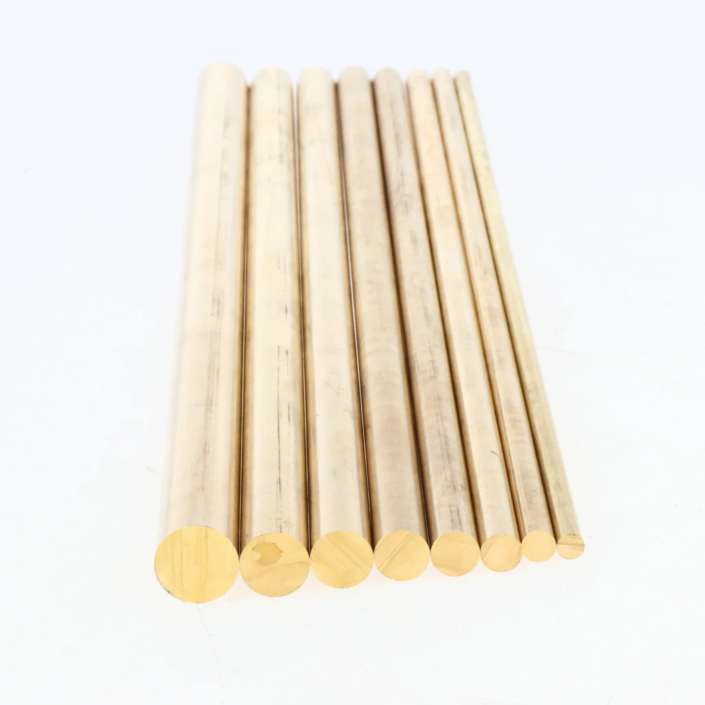 10inch/25cm Brass Round Bar Rod Diameter 6mm&4mm Abrasion-Resistant Pack of 2 6mm 4mm