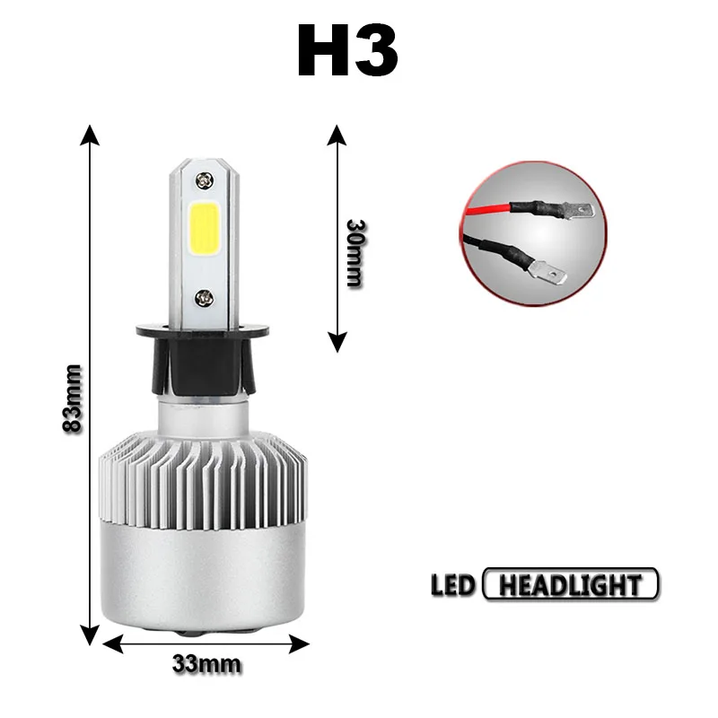 TF30 2X S2 светодиодный фары ламп Conversion Kit огни H1 H3 H4 H7 H8 H11 HB3 HB4 Авто COB автомобильных фар 72 Вт 8000LM 6500K