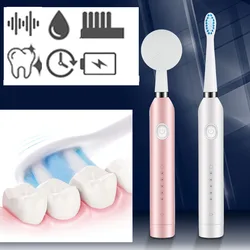 Electric Toothbrush Cleaning Face Brushing Two-In-One Automatic Ultrasonic Magnetic Levitation USB Rechargeable Toothbrush