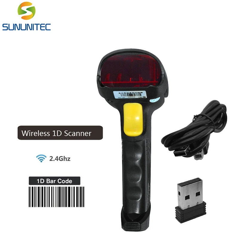 Wireless 1D Usb 1D проводной/2,4G беспроводной ручной сканер штрих-кодов - Цвет: Wireless 1D